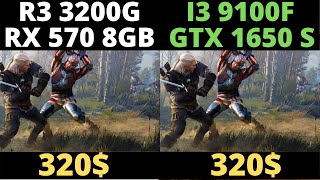 Ryzen 3 3200g  RX 570 Vs I3 9100f  GTX 1650 Super [upl. by Leirol953]