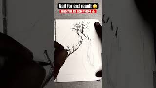 Draw freehand landscape art 🔥😲😲sketch drawing easy ytshorts [upl. by Voltmer]