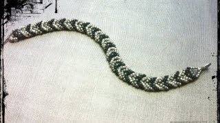 DIY video tutorial come fare un bracciale da uomo con perline  seedbeads beadwork bracelet [upl. by Garnet588]