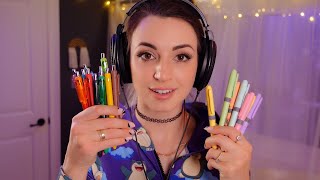 ASMR  Pen Testing Clicking Writing Rolling Tapping Organizing Sorting [upl. by Enelime]