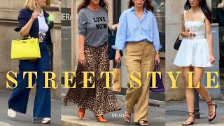 Milan’s Best Street Style Moments•Unique Italian Fashion Summer 2024•Unmissable Fashion Trends [upl. by Hcra]