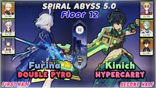 50 Spiral Abyss Floor 12 9 Stars  C0 Furina Double Pyro amp C2 Kinich Hypercarry  Genshin Impact [upl. by Nancie825]