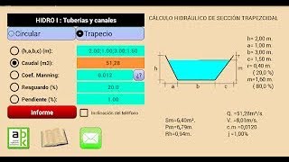 Programa de sección hidráulica de tuberías y canales en Android HidroI [upl. by Atonsah]