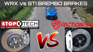 WRX vs STI BREMBO BRAKE BATTLE  Subaru WRX 15 [upl. by Hollis35]