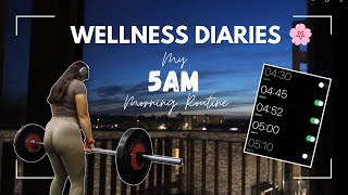 WELLNESS DAIRIES EP5 🌸 my productive 5am morning routine as a muscly gym girl [upl. by Gracia]