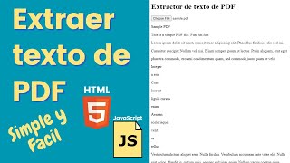 Como extraer texto de un pdf en menos de 10 minutos  Tutorial Javascript [upl. by Eirret]