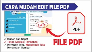 Cara Mengedit File PDF Dengan Mudah Tanpa Aplikasi Tambahan  Menghapus Teks dan Menambah Teks [upl. by Etneciv368]