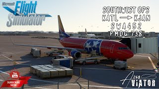 MSFS  SOUTHWEST AIRLINES SWA 452  KATL→KJAN  ATLANTA → JACKSON  PMDG 738 [upl. by Elodia]