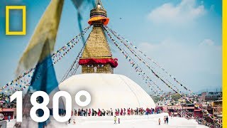 180° Kathmandu City of Temples  National Geographic [upl. by Anirrok]