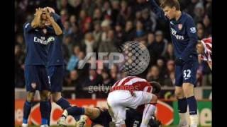 Aaron Ramsey Injury Stoke City 13 Arsenal [upl. by Brander]