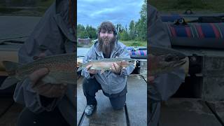 Fishing for pike at big lake Alaska caught a surprise 21” wild rainbow trout fishalaska wildfish [upl. by Polak]