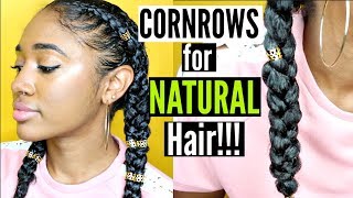 Protective Style Easy amp NEAT Dutch Braids Cornrows Using Form Beauty on Natural Hair [upl. by Grantland14]