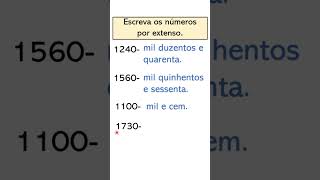 🌟VAMOS PRATICAR A ESCRITA DE ALGUNS NÚMEROS POR EXTENSO shorts🌟 [upl. by Dang]