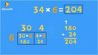 Area Model Multiplication 2digit x 1digit [upl. by Tirma702]