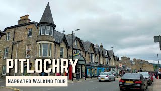 PITLOCHRY  4K Narrated Walking Tour  Lets Walk 2021 [upl. by Eilrac]