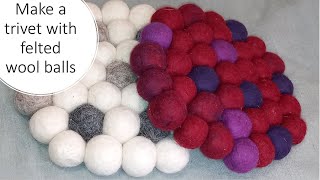 How To Make A TRIVET  Felted Wool  WET FELTING DIY [upl. by Annitsirhc]