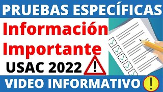 📄PRUEBAS ESPECÍFICAS  Información Importante  Universidad de San Carlos de Guatemala ✅⚠ [upl. by Zaneta]