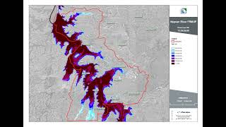 Nepean River flood animation for Probable Maximum Flood PMF event [upl. by Odlonra]