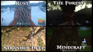 Minecraft vs The Forest vs Stranded Deep vs Rust EspañolEnglish opinión personal [upl. by Areht]