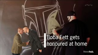 Boba Fett aka Temuera Morrison gets honoured in hometown of Rotorua New Zealand [upl. by Bywoods885]