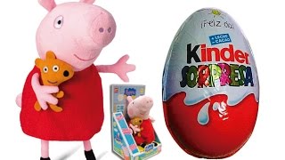 Peppa Pig muñeca que habla para aprender  juguete interactivo y Kinder sorpresa de chocolate [upl. by Eugeniusz]