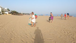 Marbella Beach Walking Tour Malaga Spain July 2023 [upl. by Goody]