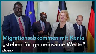 Unterzeichnung eines Migrationsabkommens mit Kenia ua mit Scholz und Faeser  13092024 [upl. by Anirtak828]