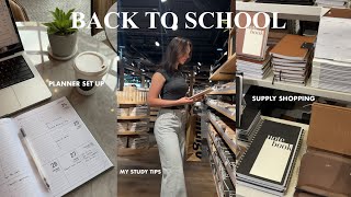 PREP FOR SCHOOL supply shopping amp haul planner setup my tips for studying amp college [upl. by Ocimad]