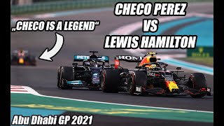 Checo Perez vs Lewis Hamilton f1 verstappen hamilton mercedes abudhabi abudhabigp [upl. by Spindell135]