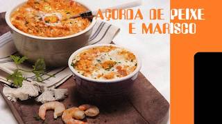 AÇORDA DE PEIXE E MARISCO  RECEITAS [upl. by Brozak]