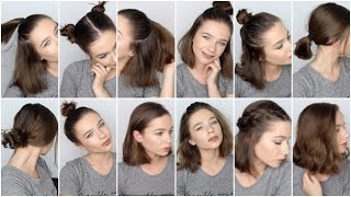 12 EASY HAIRSTYLES FOR SHORT HAIR ♡ [upl. by Aryad]