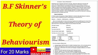 Behaviorism theory of BF Skinner [upl. by Orvie]