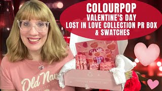 COLOURPOP Valentines Day Lost In Love Collection PR Box amp Swatches [upl. by Anitsirk]