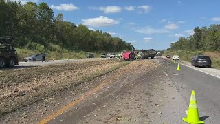 I69 reopened after chicken truck turns over [upl. by Arvind]