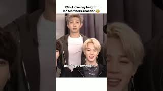 RM say I love my hight Other members reaction 😂😂 bts btsedits btsshorts [upl. by Atila]