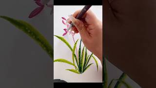 Grass flower Painting Design art easydrawing youtubeshorts shorts [upl. by Lledrev713]