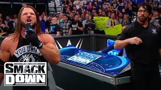 LA Knight Sneaks Up On AJ Styles  WWE SmackDown Highlights 32924  WWE on USA [upl. by Aihsema429]