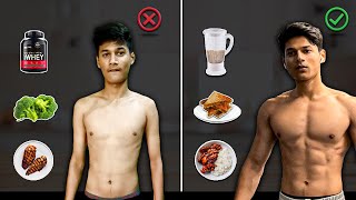 SKINNY से MUSCULAR 3 Easy Steps में  Weight Gain Kaise Karein [upl. by Nivrag]