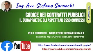 Il subappalto e gli aspetti ad esso connessi approfondimento 612022 [upl. by Leena]