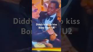 Diddy tries to kiss Bono from U2 at 2014 Golden Globes diddy bono u2 puffdaddy shorts usher [upl. by Neeroc]