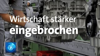 Deutsche Wirtschaft stärker eingebrochen als gedacht [upl. by Nolly209]