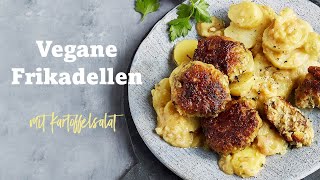 Vegane Frikadellen  Buletten selber machen  Mit schnellem Kartoffelsalat [upl. by Elocim389]