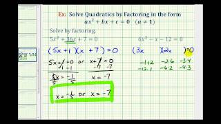 Ex 1 Factor and Solve a Quadratic Equation  a not 1 [upl. by Algar]