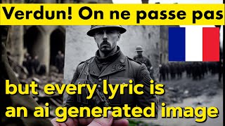 French WW1 Military Song quotVerdun On ne passe pasquot but every lyric is an AI generated image [upl. by Emogene]