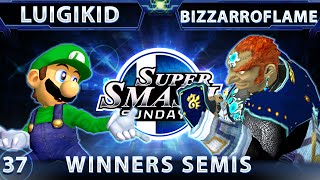 SSS 37  Luigikid Luigi Vs YP Bizzarro Flame Ganondorf SSBM Winners Semis  Smash Melee [upl. by Ivz]