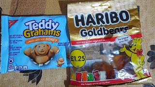 Teddy Grahams Haribo Goldbears Gummy Bears Sandwich Crackers [upl. by Sivrep]