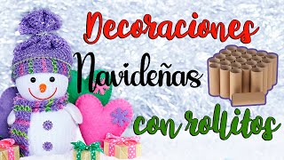 3 Ideas Navideñas con ROLLOS DE PAPEL Higiénico Super fáciles [upl. by Holds89]