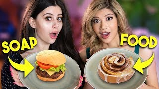 Real Food vs Soap TASTE TEST CHALLENGE w Azzyland [upl. by Inaluahek]