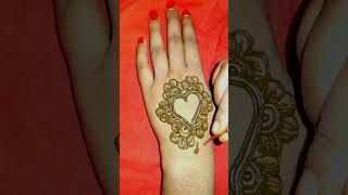 Simple heart shape mehandi design  mehndi shorts short [upl. by Denny]