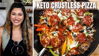 KETO CRUSTLESS PIZZA How to Make Keto Supreme Pizza [upl. by Noletta]